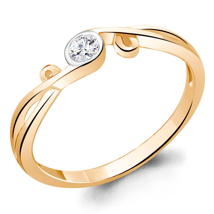 Кольцо, золото, фианит, 67273А.1